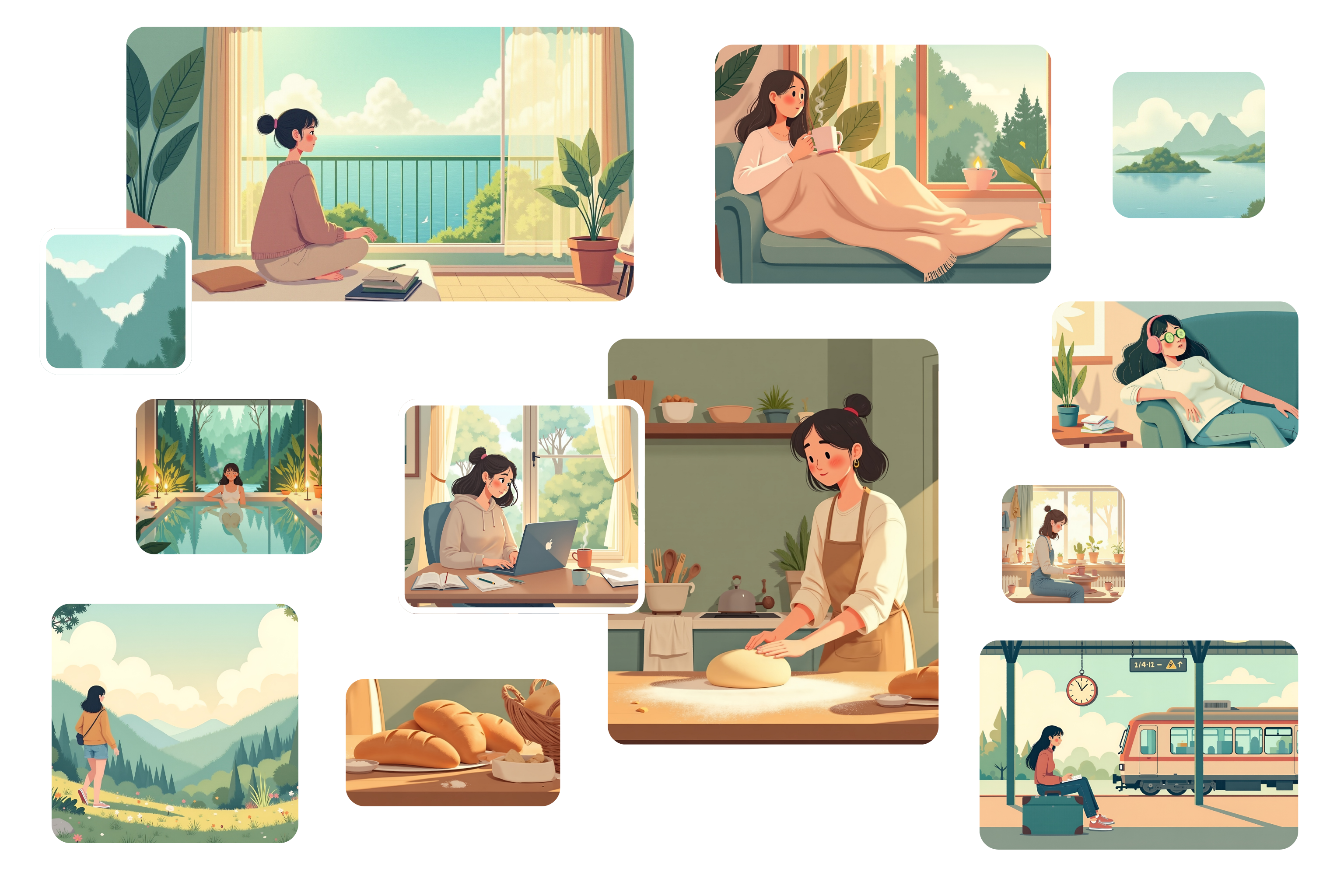 Collage of sealy life - slow living moments